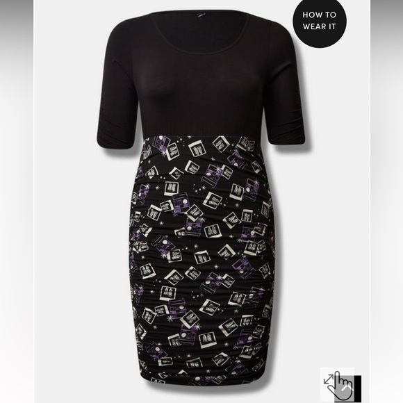 Beetlejuice Super Soft Shirring Dress Torrid - Picture 5 of 6